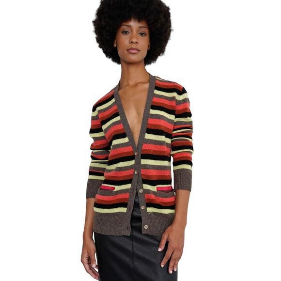 LE SUPERBE Boyfriend Sweater in Bright Stripe S - Picture 2 of 11